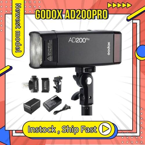 Godox AD200Pro TTL Pocket Flash Kit for Canon Nikon DSLR photography studio Accessories youtube live