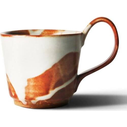 Retro Handmade Coffee Cup Creative Ceramics Mug with Handle Tea Cup Vintage Japanese Water Cup Caneca Birthday Gift Box CM102