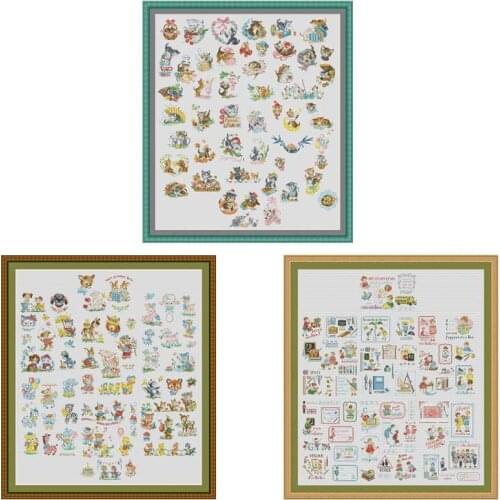 Kitten animals schools Atlas patterns Counted Cross Stitch 11CT 14CT 18CT DIY Chinese Cross Stitch Kit Embroidery Needlework Set