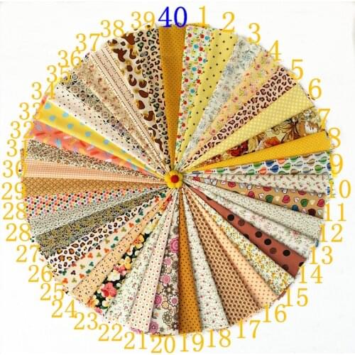 Yellow Fabric Patchwork For Sewing Scrapbooking Tissu Quilt Pattern Floral Textile Tablecloth Needlework Scraps Yellow Series