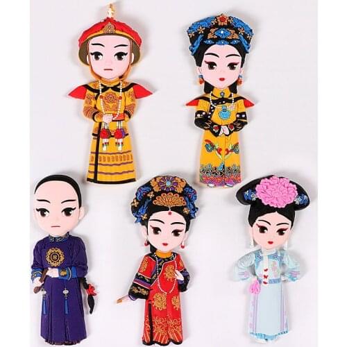 Fridge Whiteboard Magnetic Sticker Microwave Fridge Magnets Decorative Chinese Cartoon Opera Portrait Big King Queen Princess