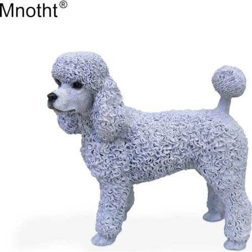Mnotht 1/6 Poodle Dog Mini Dog Toy Simulation Animal Model Resin Scene Accessory for Action Figure Collection Gift Ornaments
