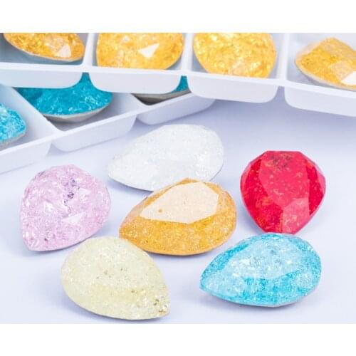 Fashion Original Violet Tear Drop K9 Ice Glass Rhinestones Pointback Loose Glass Crystal Glue on Garment Crafts DIY Jewelry