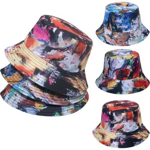 Men Women Casual Sun-shading Basin Double-sided Hat Tie-dye Fisherman Hat