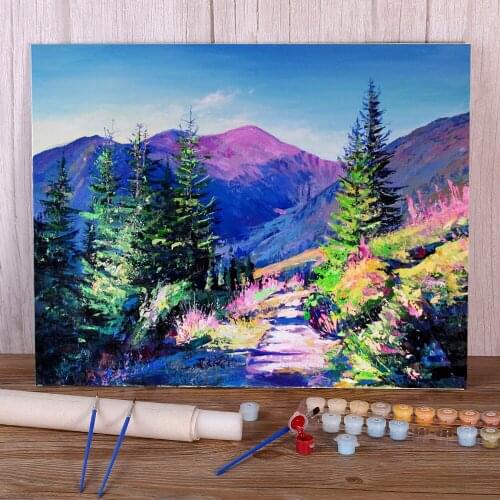 Landscape DIY Paint By Numbers Package Acrylic Paints 50*70 Paiting By Numbers Home Decor For Adults Wholesale Wall Handicraft