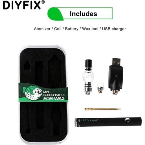 DIYFIX LTQ Vapor Mini Globefish Kit Built-in 280mAh Battery 510 Thread With Ceramic Coil Wax Atomizer Vape Pen Vaporizer