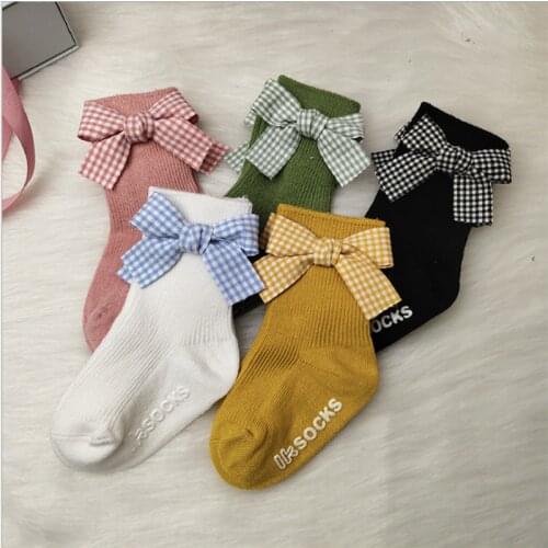 2021 new Baby Girls Socks With Big Bows Toddlers Infants Ankle Socks For Kids Girls Princess Sock Cute Children Socks