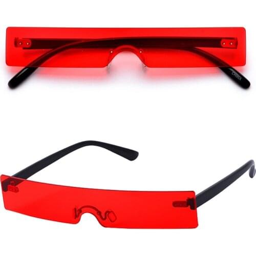 New Rectangle Glasses Women 2020 Fashion Design Red Pink Clear Small Lens Personality Driver Goggles Shades UV400