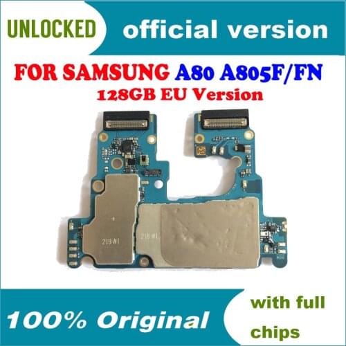EU Version 100% Original MB Unlocked For Samsung Galaxy A80 A805F A805DS Motherboard Logic Circuit Plate With Chips