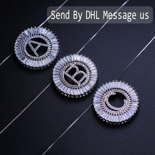 Initial Letter Necklace Name Couple Pendants Capital Letter Chokers Alphabet Necklace Link Chain for Fashion Jewelry PGYTLE42