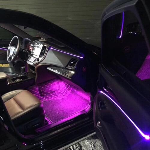 PMFC Ambient Light 64 Colors APP control Car 4Door Instrument Panel Trim Atmosphere Light Interior Frame Lamp For Toyota Camry