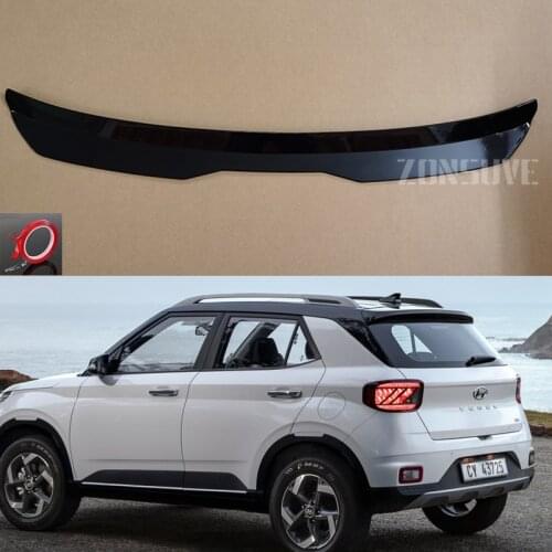 Use For Hyundai Venue 2019 2020 Year Roof Spoiler Carbon Fiber Look Accessories Body Kit Factory Style