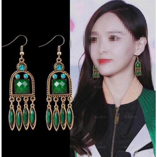 Manufacturers wholesale national style long super fairy earrings retro earrings slim earrings cool wind earrings female earrings