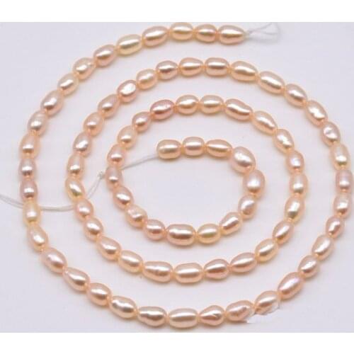 Rice Pearl Loose Beads,3-3.5mm Natural Pink Color Small Size Real Freshwater Pearl Jewellery,Tiny Egg Shape Real Pearls