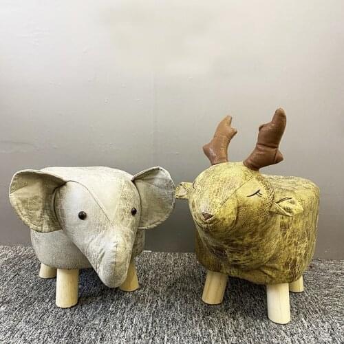 North Shoe Stool Cartoon Animal Children Stool Small Chair Elephant Elk Nordic Style INS Home Decoration Kids Room Furniture