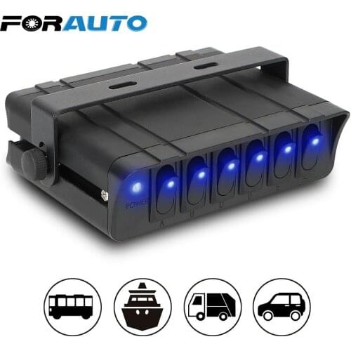 With LED Light Indicator 12V Switch Box Rocker Aluminum For Truck JEEP Offroad RV 6 Gang Toggle Controller Panel
