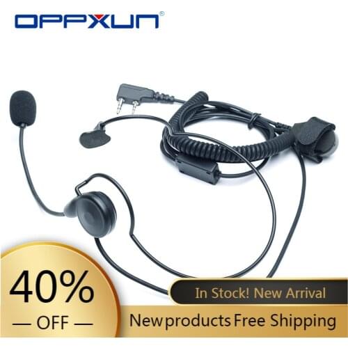 Tactical Radio Headset 2 Pin Headphone With Mic Finger PTT Two Way Radio Earphone For Kenwood Baofeng UV-5R BF-888s HYT Puxing