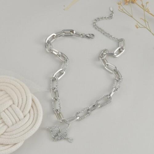 High Quality Stainless Steel One Arrow Pierced Diamond Necklace Sliver Color Never Fade Pendant Woman Girl Couples Birthday Gift