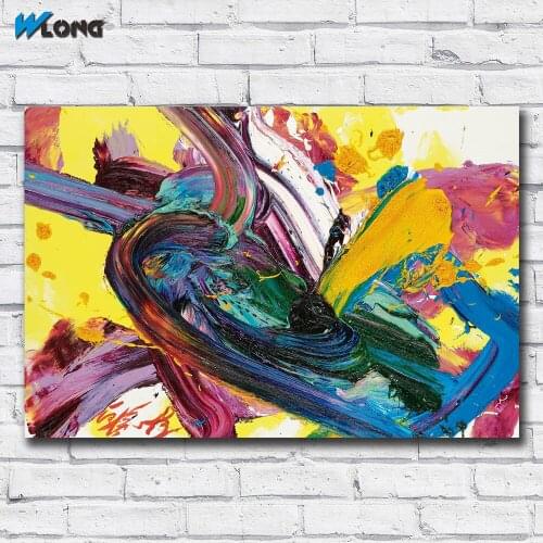 WLONG Yokushi, 1994 Abstract Painting Colorful Canvas Wall Pictures for Living Room Office Bedroom Modern Canvas Oil Painting