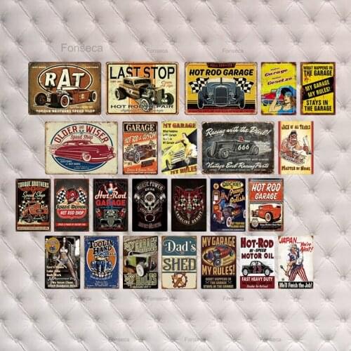 Sign Plaque Metal Vintage Tin Sign Retro Garage Signs Man Cave Wall Decor Iron Painting