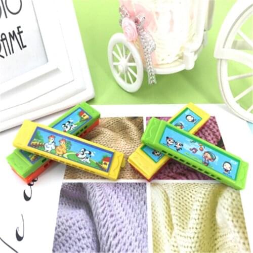 2018 Fashion 1PC Cute Flower Wood Plastic 10Holes Harmonica Fun Double Row Musical Early Educational Toy Hot New Gift Random