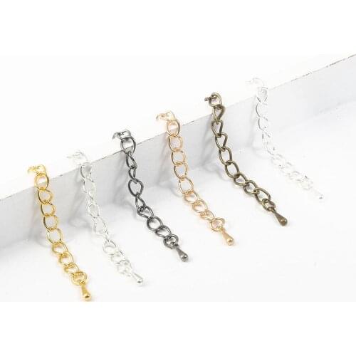 10pcs/bag Iron Silver Gold Necklace Extender Bracelet Extender Extension Tails DIY Craft Jewelry Finding Making Accessories