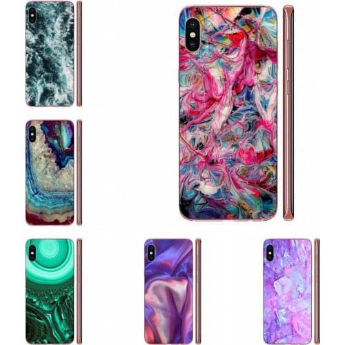 Aqua Turquoise Agate Mineral Gem Stone Print For Samsung Galaxy J1 J3 J4 J5 J6 J7 A10 A20 A20E A3 A40 A5 A50 A7 2016 2017 2018
