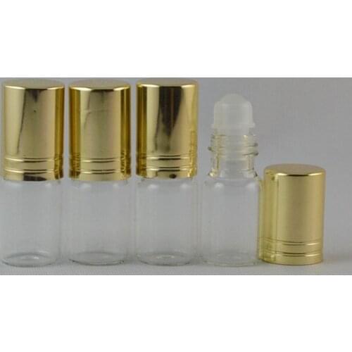 Free shipping 10 x 5ml Roll on perfume bottle 5 ml clear essential oil roll on bottle, small glass roller vial