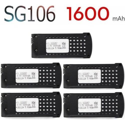 For SG106 1600mAh 3.7V Lipo Battery for RC Helicopter Drone Quadcopter Spare Parts 3.7v Rechargeable Battery SG-106 5pcs/sets