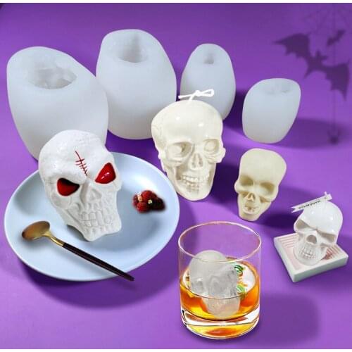 Halloween Skull Ice Cube Silicone Mold Creative Three-dimensional Mousse Cake DIY Dessert Baking Tools