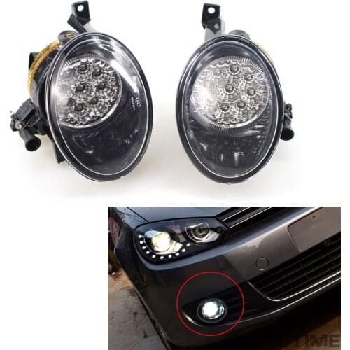 JanDeNing1 Pair LED Front Bumper Fog Light lamp Replacement Left +Right For VW Golf 6 MK6