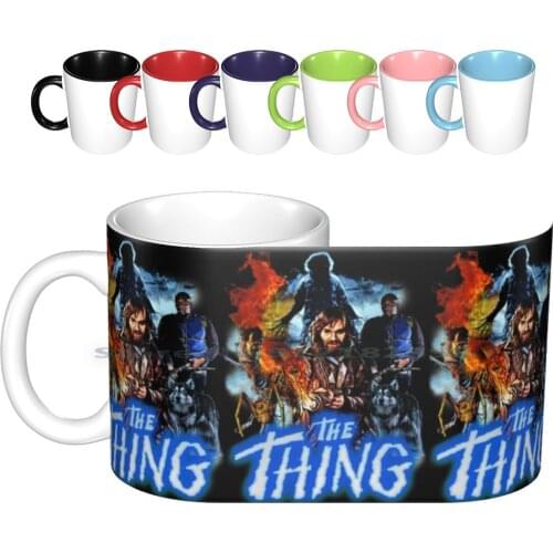The Thing Ceramic Mugs Coffee Cups Milk Tea Mug The Thing John Carpenter 80s Horror Kurt Russell Macready Husky Dog Ufo Childs