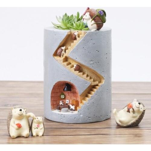 Creative Animal Resin Flowerpot Succulents Planter Pot Desktop Ornament Resin Flowerpot Handmade Home Desktop Flowerpot for Gift