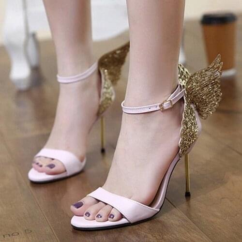 Summer Women Sandals PU Buckle Strap Thin Heels 10CM Butterfly-knot High Heels Pumps Lady Sandal woman Shoes