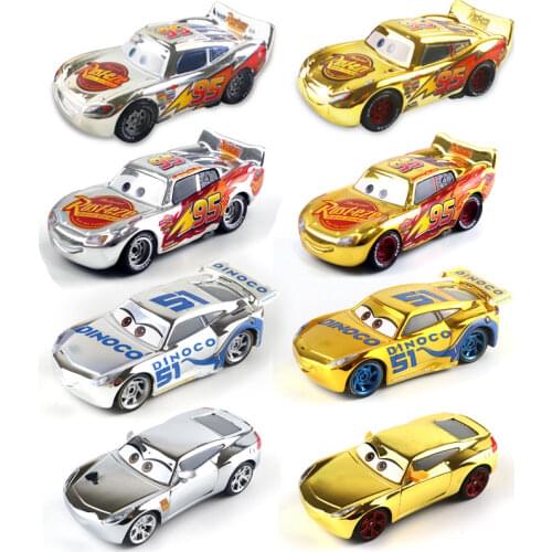 Cars Alloy Plating Lightning Mcqueen Cruz Ramirez Car Model Golden Sliver Cool Metal Diecast Children Toy Car Birthday Gift