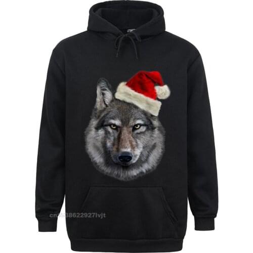 Hoodie Timber Wolf In Santa Hat Every Day Is Christmas Cotton Mens Hoodies Men Design Hoodie Rife Crazy