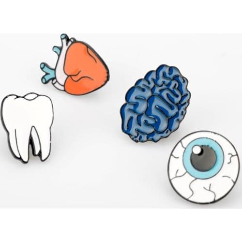 Newest Personality Eyeball Organ Brain Heart Brooch Clothes Accessories Originality Badge Tooth Oil Dripping Brooch Pins