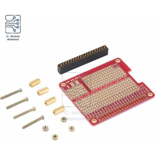 DIY Prototype Expansion Board PCB Shield Red Expansion Board Compatible for Raspberry RPi Prototype Hat Breadboard