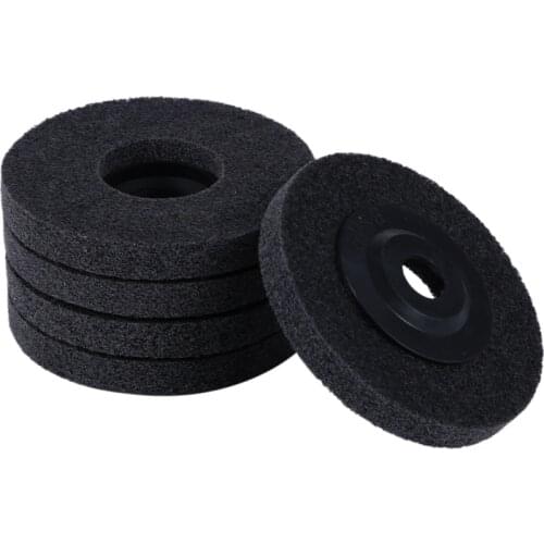 New 5Pcs 4 Inch Nylon Fiber Polishing Wheel Non Woven Abrasive Flap Disc Grinding Polishing Wheel for Metal Ceramics Marble Wood