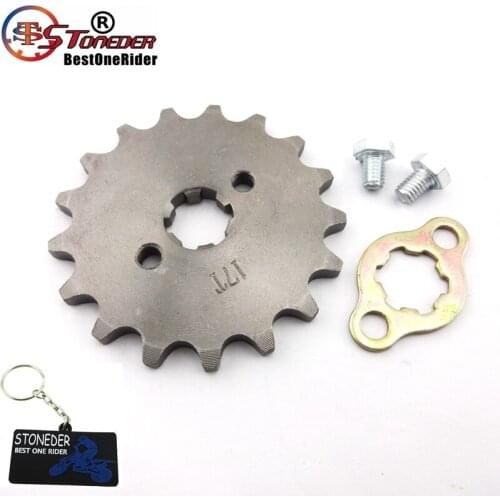 STONEDER 420 17mm 17 Tooth Front Chain Sprocket Gear For 50cc 70cc 90cc 110cc 125cc 140cc 150cc 160cc Engine Pit Dirt Bike ATV