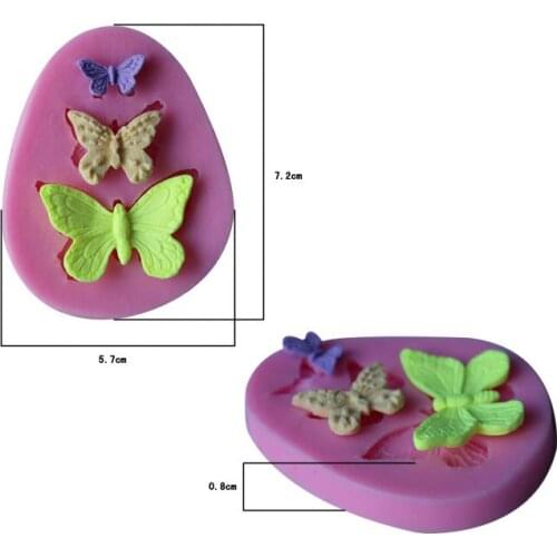 Three Kinds Butterfly Shape Silicone Cake Mold , Silicone Mould For Candy Cookies Fondant Cake Tools Cake Decorating