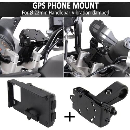 Universal GPS Mount For Ø 22mm Handlebar NEW Motorcycle Accessories Black Phone Bracket Holder FOR HONDA FOR BMW FOR KAWASAKI