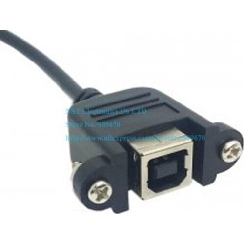USB 2.0 B Type Male to Female Printer Scanner Hard Disk Extension Cable with Screws For Panel Mount 50CM/Free Shipping/10PCS