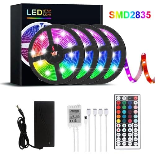 Waterproof RGB LED Strip Neon Flexible Strip Light rgb Lamp Tape TV LED Backlight Decoration Lighting Ribbon Lamp EU US UK Plug