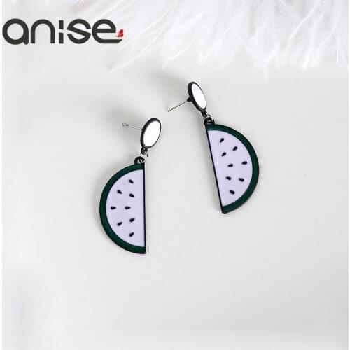 Anise Candy Colors Acrylic Earrings Woman Watermelon Fruit Long Stud Earrings For Female Fashion Paty Oorbellen Jewelry Gift
