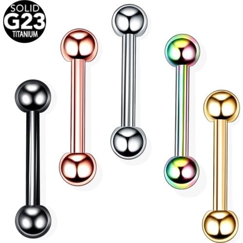 1Pc G23 Titanium Barbell Women Zircon Ear Cartilage Bar Tragus Ear Stud Lip Piercing Earrings for Women Body Piercing Jewelry