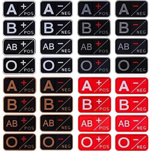 1 Pc PVC Cloth Armband Blood Type Tactical Military 3d Badge A+B+AB+O Type Patch Stick Backpack Hat Jeans Clothing Accessories