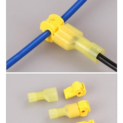10 Pcs T Shape Hs-3 Electrical Wire Connectors Quick Splice Crimp Terminals Block Lock for 2.5-4Mm 12-10Awg