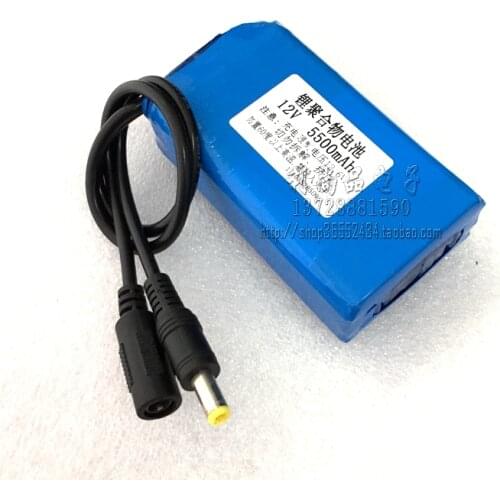12V 11.1V polymer lithium battery 5500mAh 35W xenon LED spotlight monitoring routing speaker