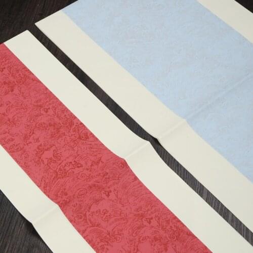 34*138cm Xuan Paper Retro Artist Calligraphy Exhibition Creation Rice Paper 10sheets Colorful Pattern Half Ripe Xuan Paper